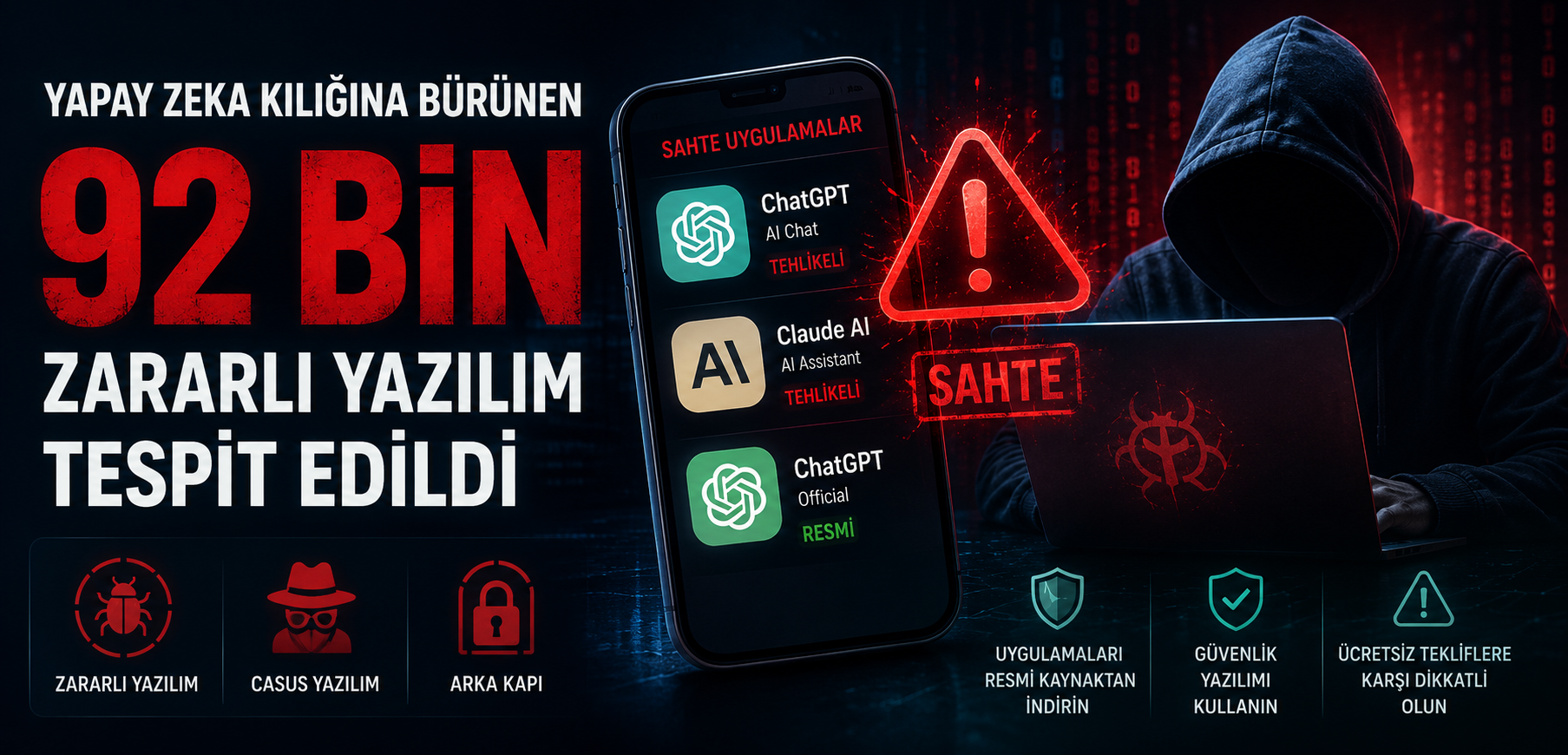 Yapay Zeka Kılığına Bürünen 92 Bin Zararlı Yazılım Tespit Edildi